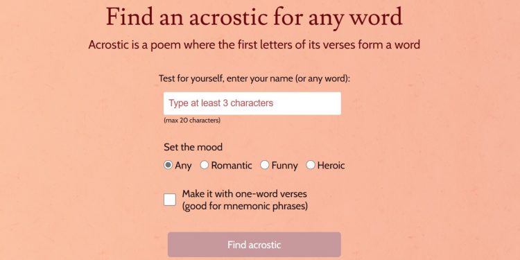 Acrostic Homepage