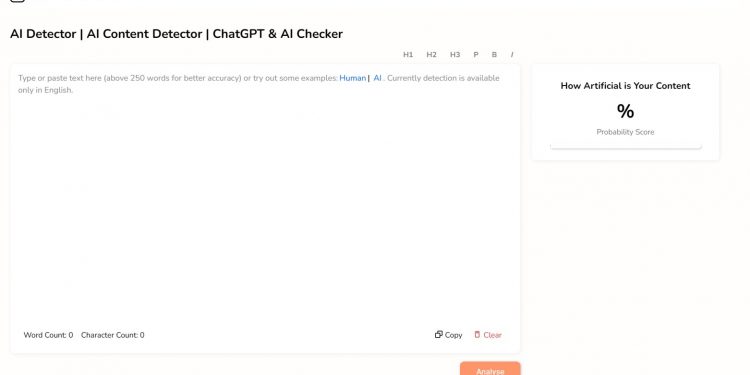 Content Detector Homepage