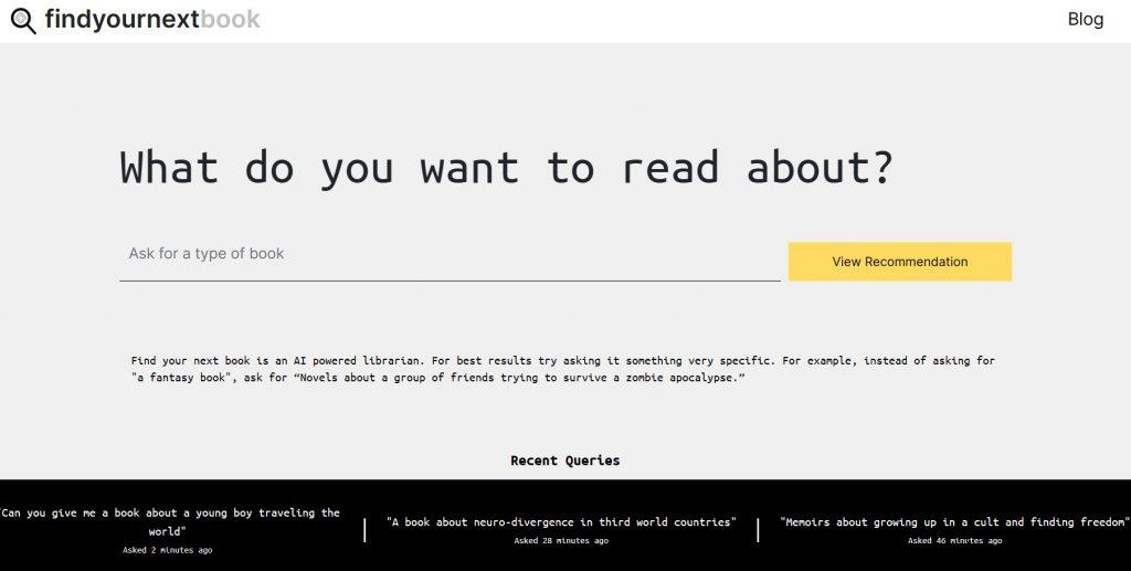 Findyournextbook Homepage