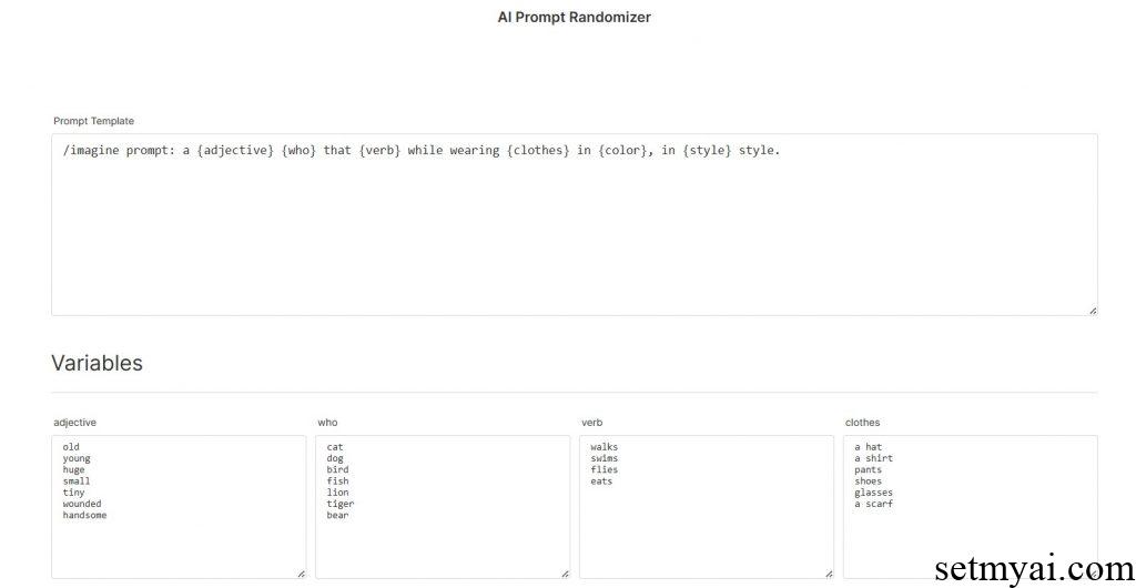 AI Prompt Randomizer Homepage