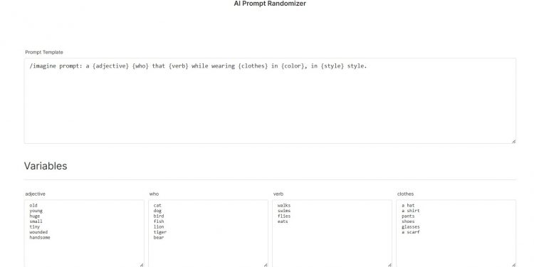 AI Prompt Randomizer Homepage