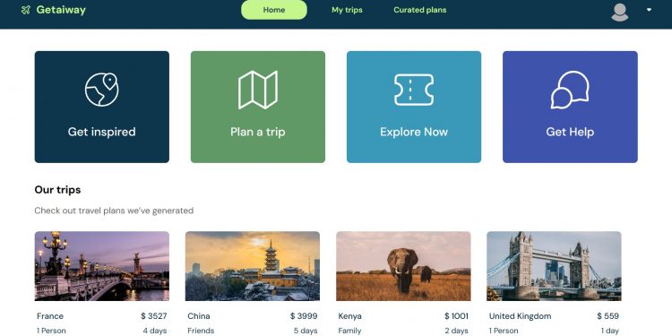 Getaiway Homepage