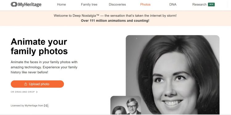 MyHeritage Homepage