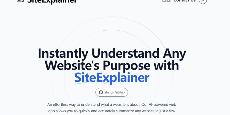 SiteExplainer Homepage