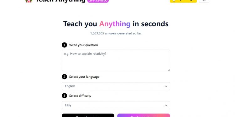 Teach Anything Homepage