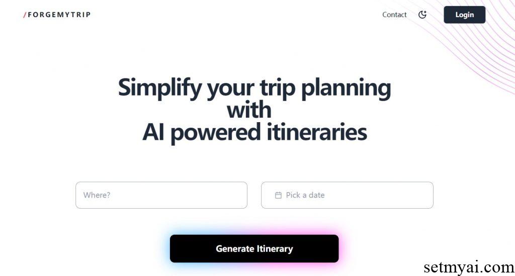Forgemytrip Homepage