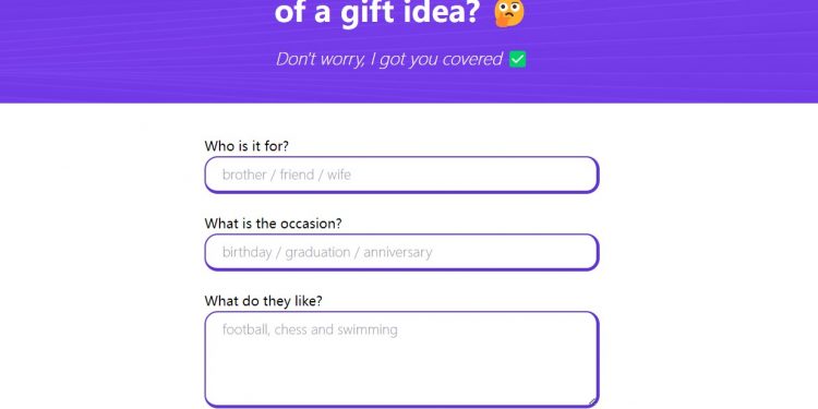 Gift Assistant Homepage