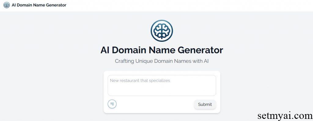 AI Domain Name Generator Homepage