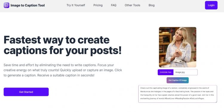 Image to Caption Homepage