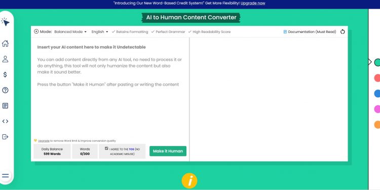 One Click Human Homepage