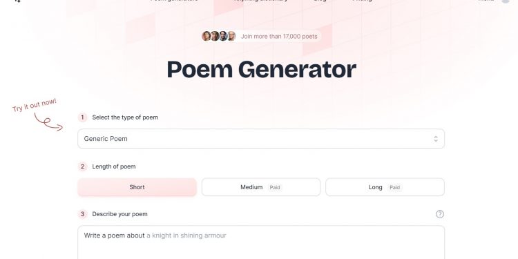 Poem Generator Homepage