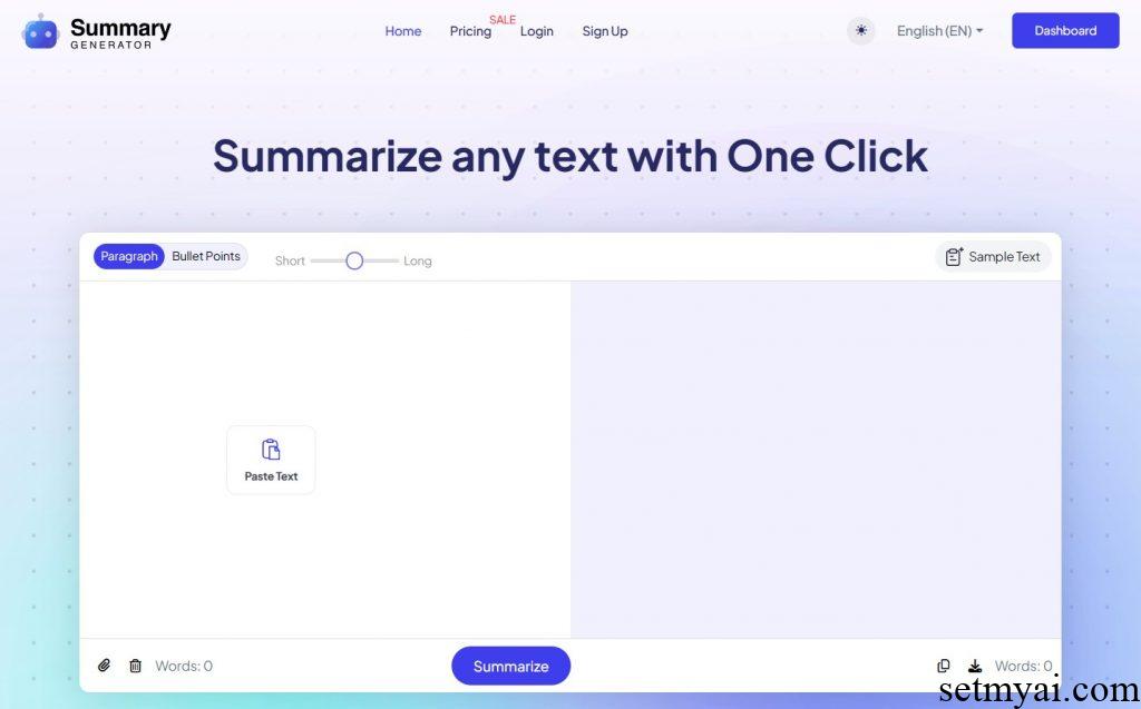 Summary Generator Homepage