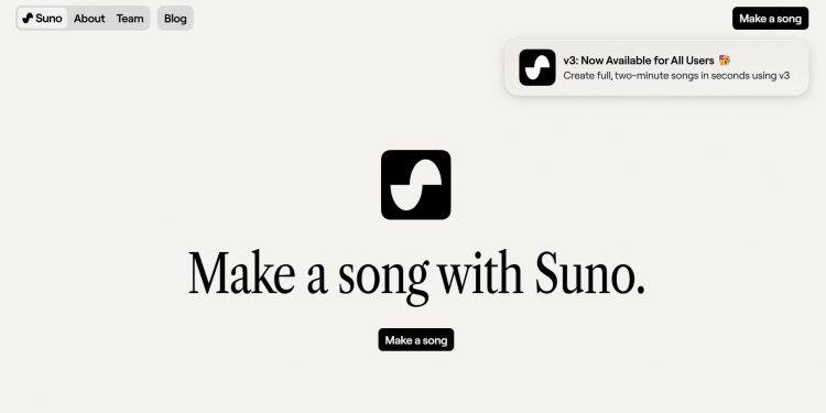 Suno Homepage
