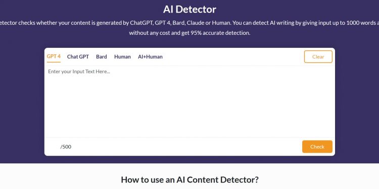 AI Detector Homepage
