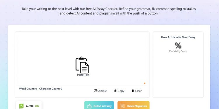 AI Essay Checker Homepage