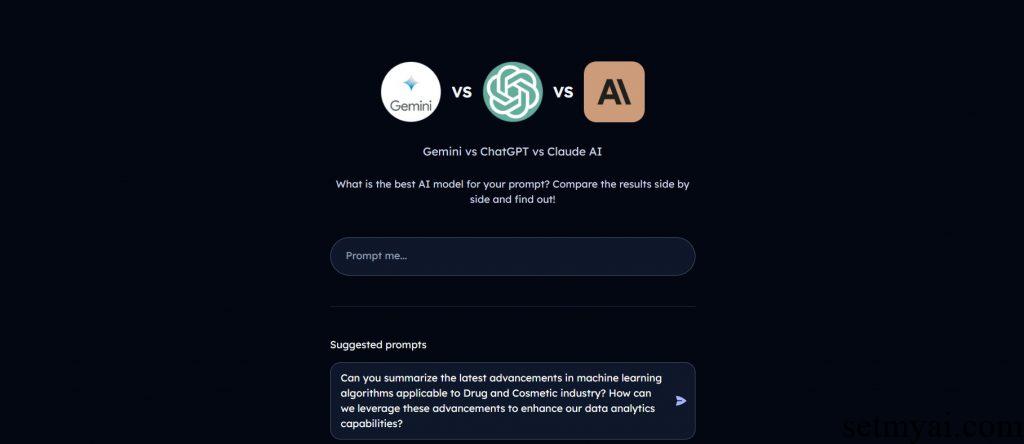 Gemini vs GPT Homepage