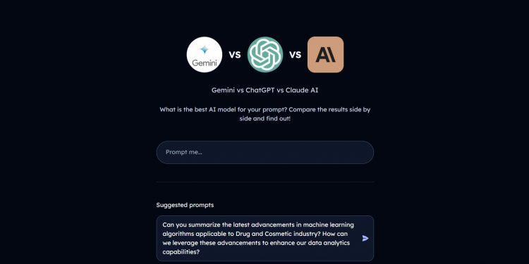 Gemini vs GPT Homepage