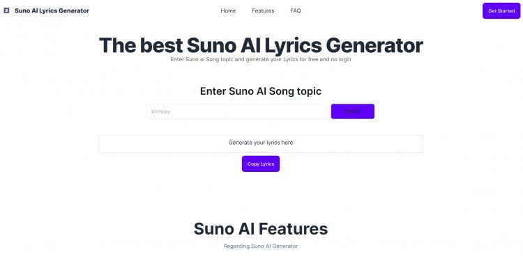 Suno AI Lyrics Generator
