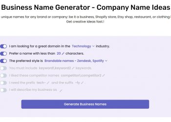 AI Business Name Generator Homepage