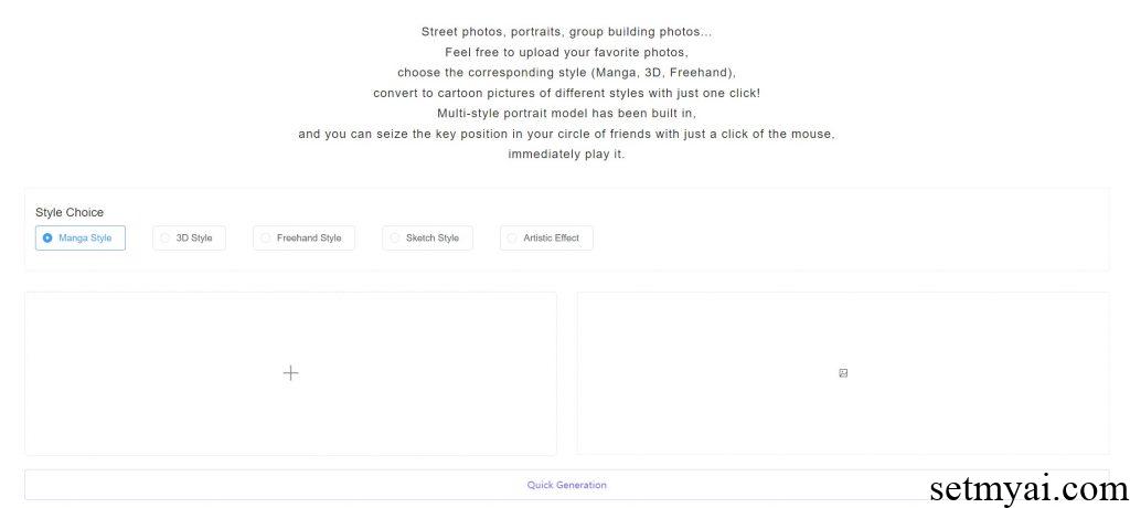 AI Cartoon Generator Homepage