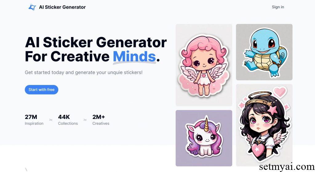 AI Sticker Generator Homepage
