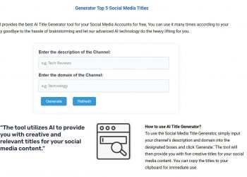 AI Title Generator Homepage