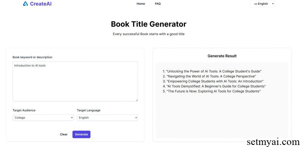 Create AI Book Title