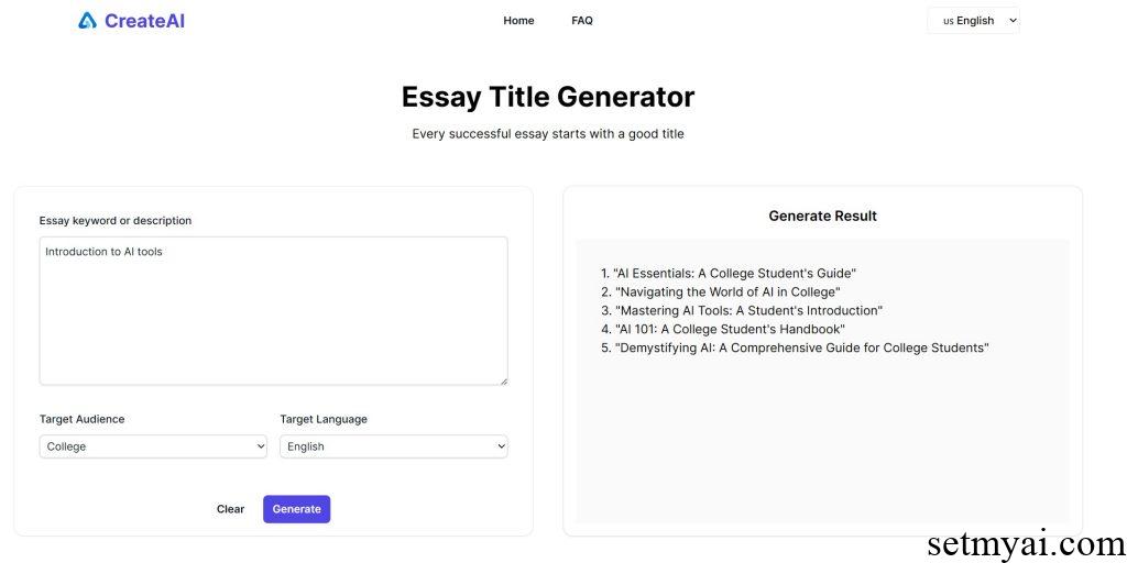 Create AI Essay Title