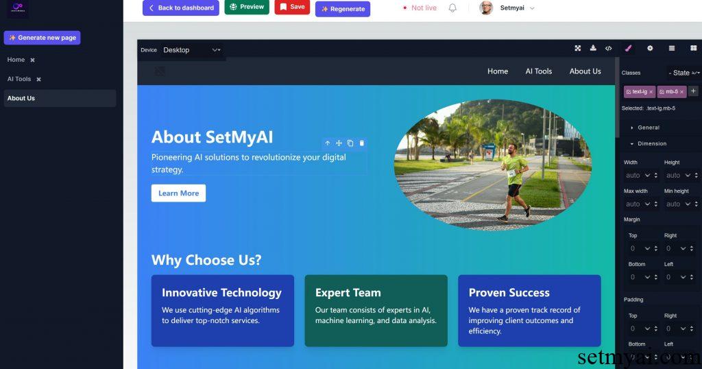 InstawebAI Edit Page