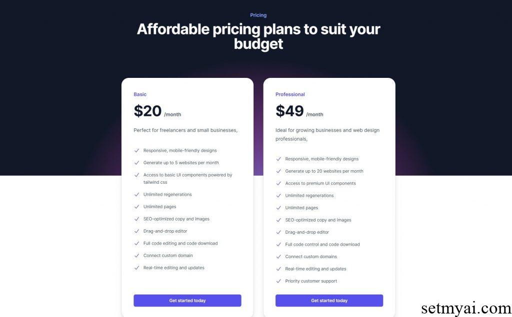 InstawebAI Pricing