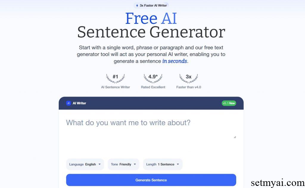 AI Sentence Generator Homepage
