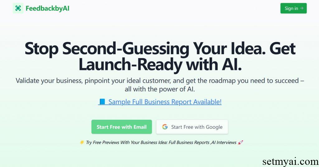 FeedbackbyAI Homepage