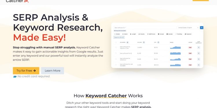 Keyword Catcher Homepage
