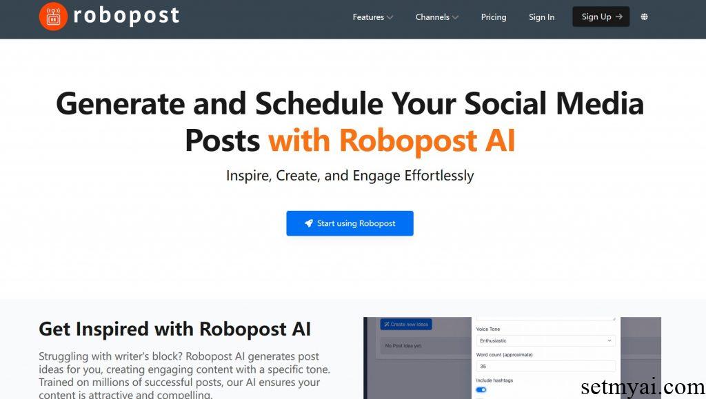 Robopost AI Homepage