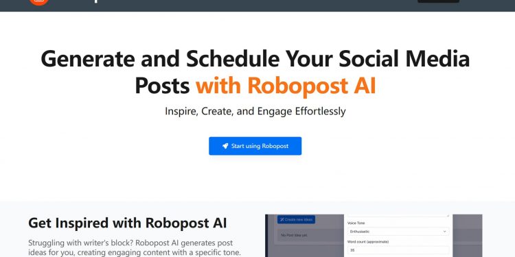 Robopost AI Homepage