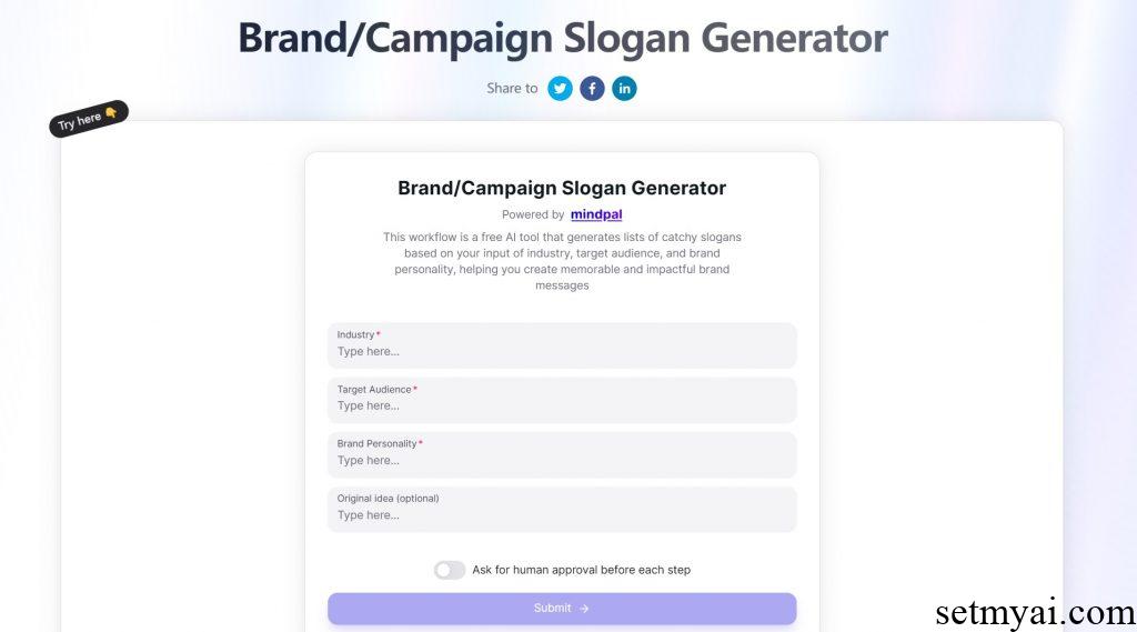 Slogan Generator Homepage