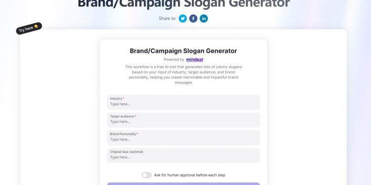 Slogan Generator Homepage