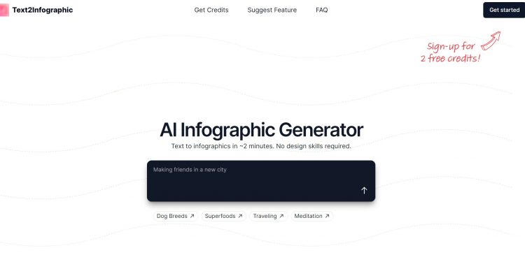 Text2Infographic Homepage