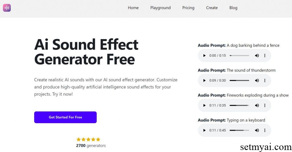 AI Sound Effect Generator Homepage
