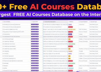 Free AI Courses Database Homepage
