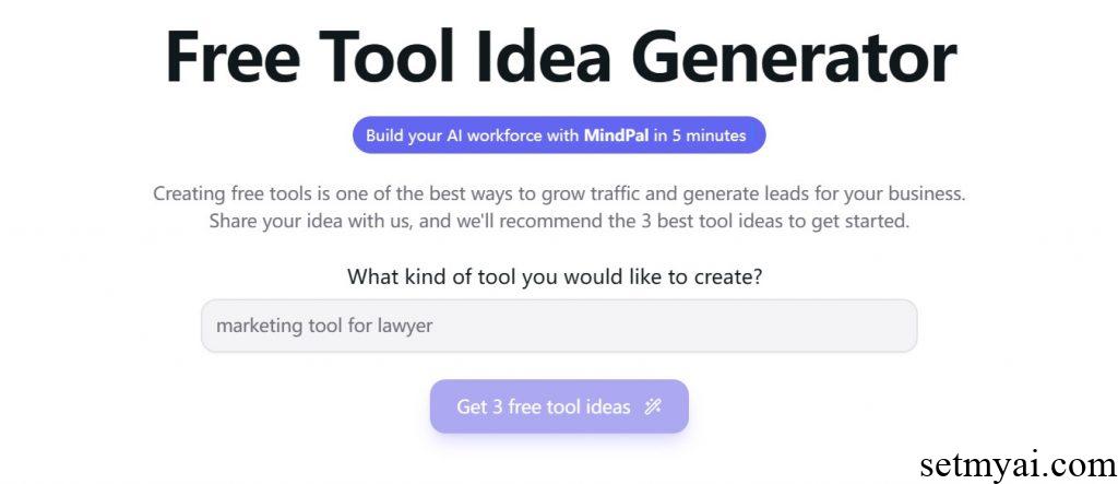 Free Tool Idea Generator Homepage