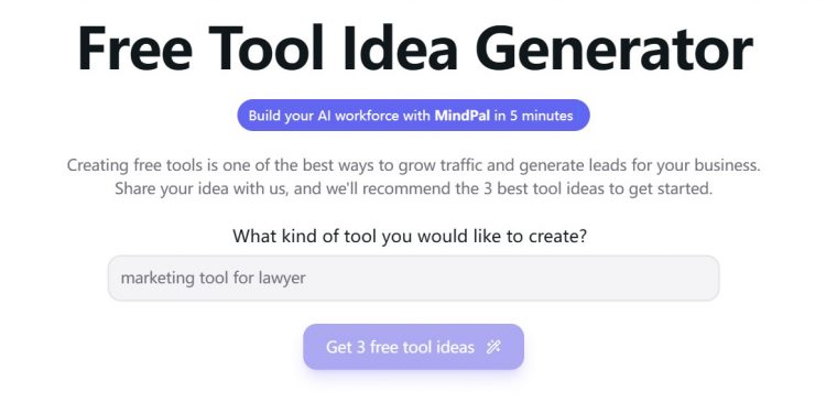 Free Tool Idea Generator Homepage