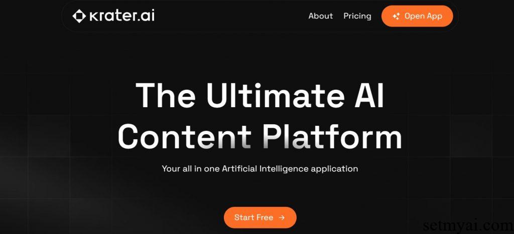 Krater AI Homepage
