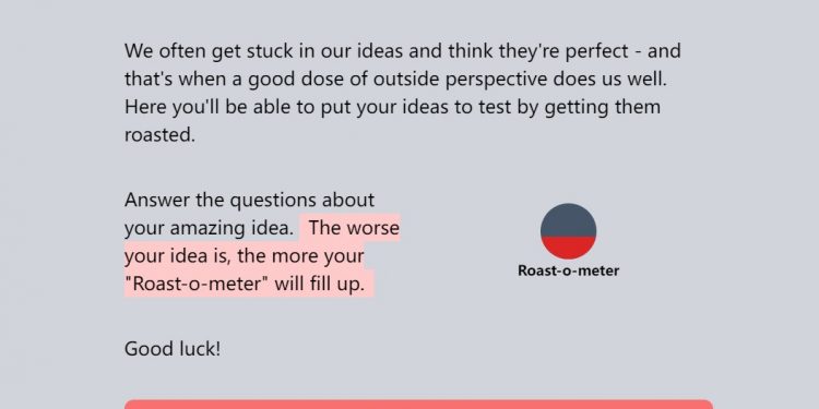 Startup Roaster Homepage