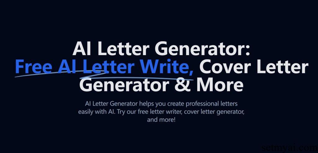 AI Letter Generator Homepage