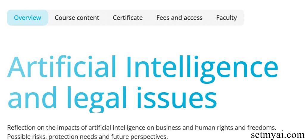 人工智能与法律事项 Artificial Intelligence and Legal Issues