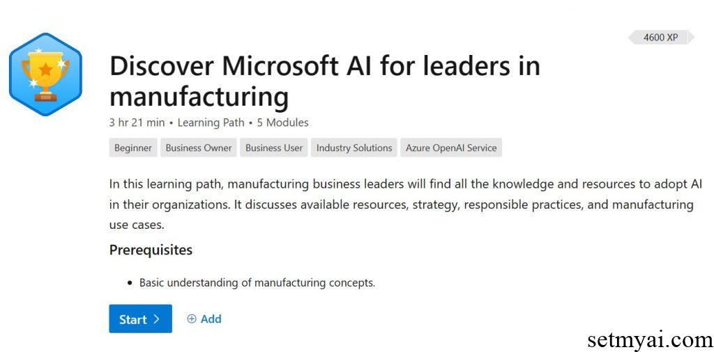 领导者如何利用AI开展业务 Discover Microsoft AI for Leaders in Manufacturing