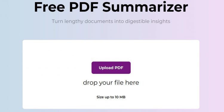 Free PDF Summarizer Homepage