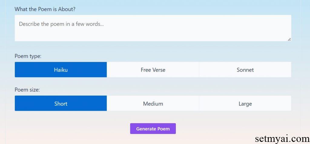 Poem Generator Homepage