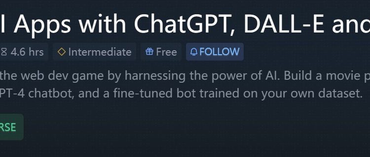 使用ChatGPT、DALL-E和GPT-4构建AI应用程序 Build AI Apps with ChatGPT, DALL-E and GPT-4